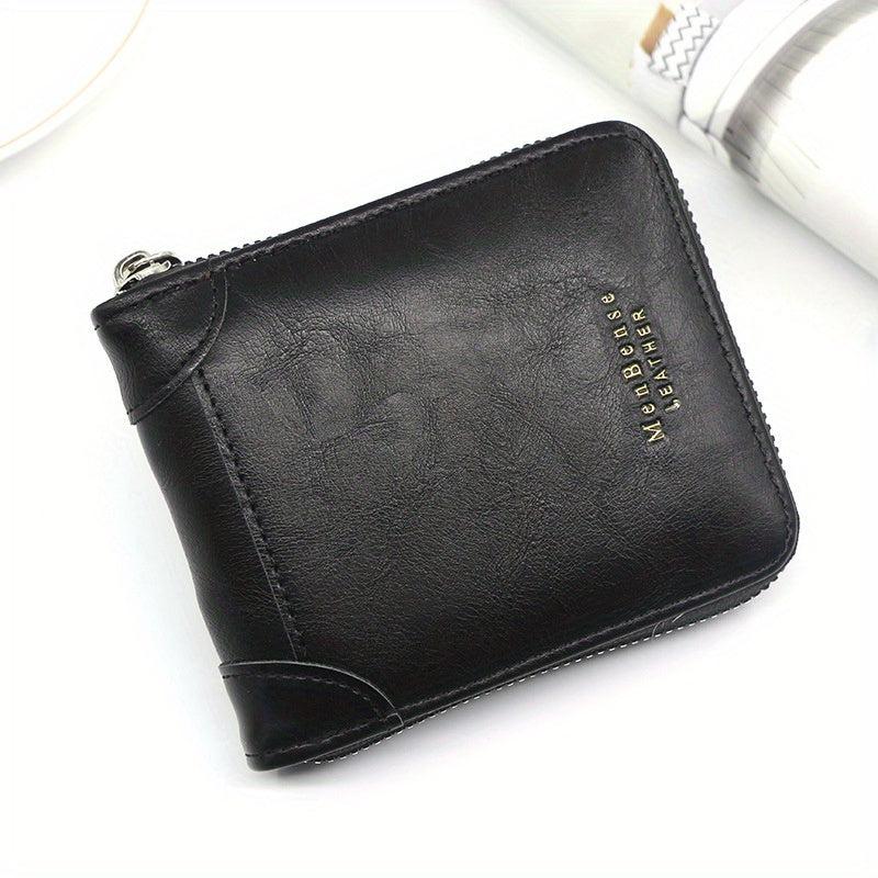 Men's Casual Zipper Short Wallet Coin Purse Large Capacity