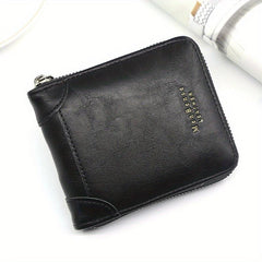 Men's Casual Zipper Short Wallet Coin Purse Large Capacity