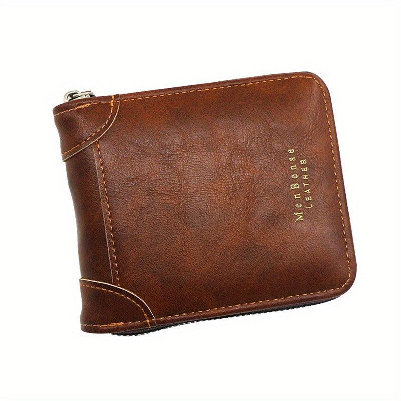 Men's Casual Zipper Short Wallet Coin Purse Large Capacity