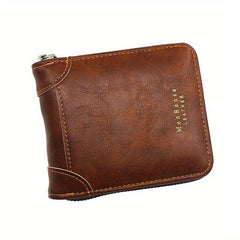 Men's Casual Zipper Short Wallet Coin Purse Large Capacity