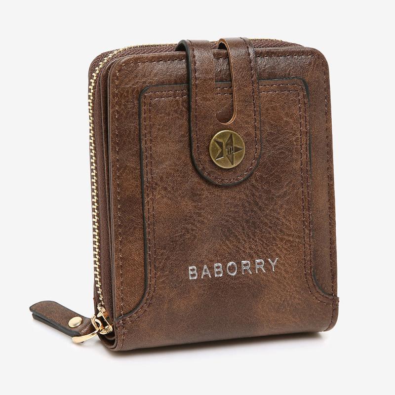 Men's Short Wallet Retro Card Holder Zipper Coin Purse