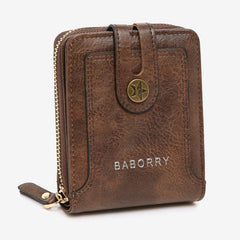Men's Short Wallet Retro Card Holder Zipper Coin Purse