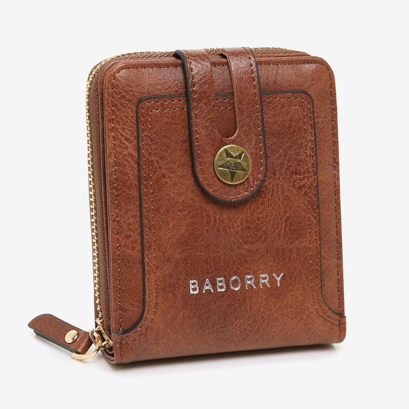 Men's Short Wallet Retro Card Holder Zipper Coin Purse