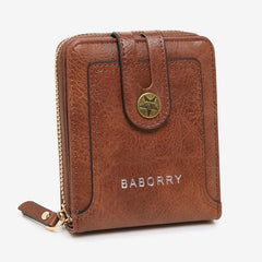 Men's Short Wallet Retro Card Holder Zipper Coin Purse