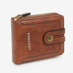 Men's Short Wallet Retro Card Holder Zipper Coin Purse