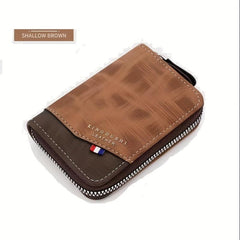 Men's Vintage Leather Wallet Card Holder Zipper Purse Coin Bag