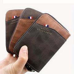 Men's Vintage Leather Wallet Card Holder Zipper Purse Coin Bag