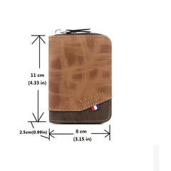Men's Vintage Leather Wallet Card Holder Zipper Purse Coin Bag
