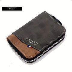 Men's Vintage Leather Wallet Card Holder Zipper Purse Coin Bag