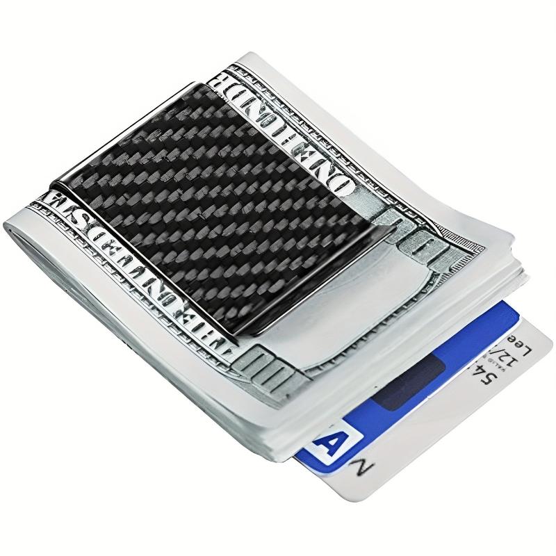 Men's Carbon Fiber Money Clip Minimalist Pocket Wallet