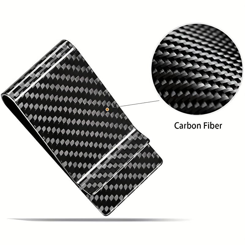 Men's Carbon Fiber Money Clip Minimalist Pocket Wallet
