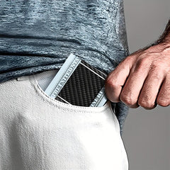 Men's Carbon Fiber Money Clip Minimalist Pocket Wallet
