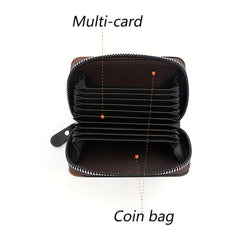 Vintage PU Leather Card Holder Coin Purse For Men