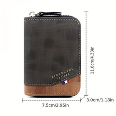 Vintage PU Leather Card Holder Coin Purse For Men