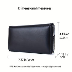 RFID Leather Card Bag Long Wallet Business Large Capacity