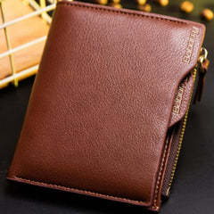Men's RFID Zipper Wallet PU Leather Card Holder