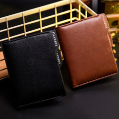 Men's RFID Zipper Wallet PU Leather Card Holder