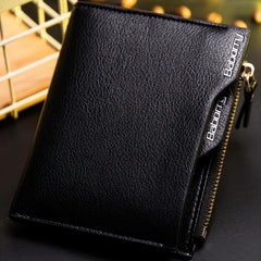 Men's RFID Zipper Wallet PU Leather Card Holder