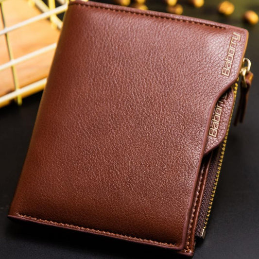 Men's RFID Zipper Wallet PU Leather Card Holder