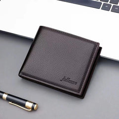 Men's Leather Short Wallet Large Capacity Card Holder Horizontal Wallet