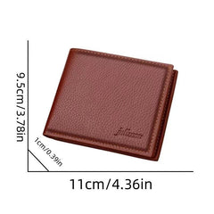 Men's Leather Short Wallet Large Capacity Card Holder Horizontal Wallet