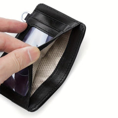 Men's Letter Pattern Short Wallet PU Leather Multiple Card Slots Purse