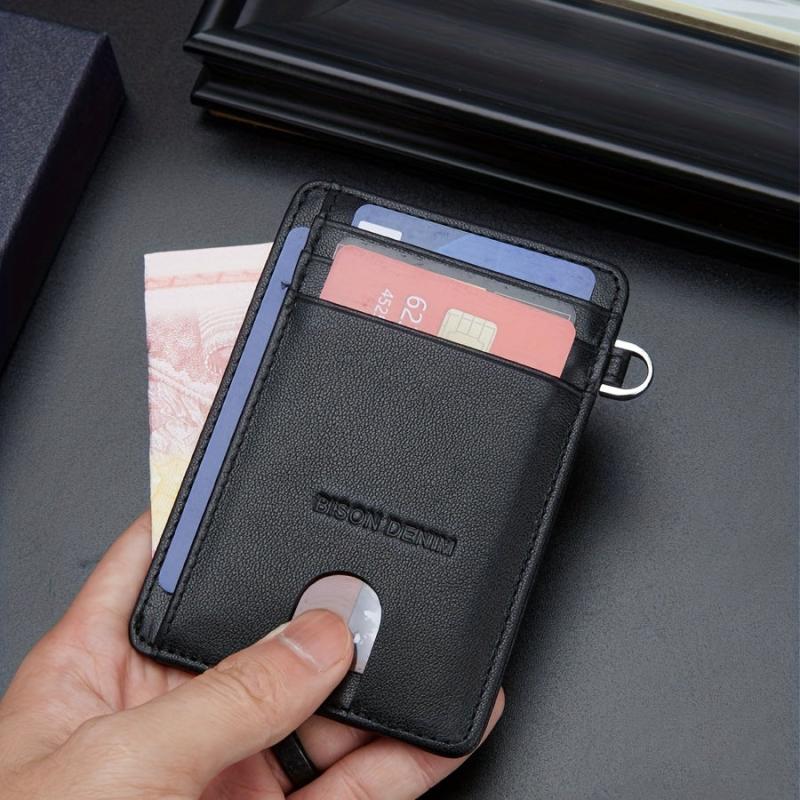 Men's Letter Pattern Short Wallet PU Leather Multiple Card Slots Purse