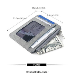 Men's Frosted PU Leather Business Card Holder with Coin Purse