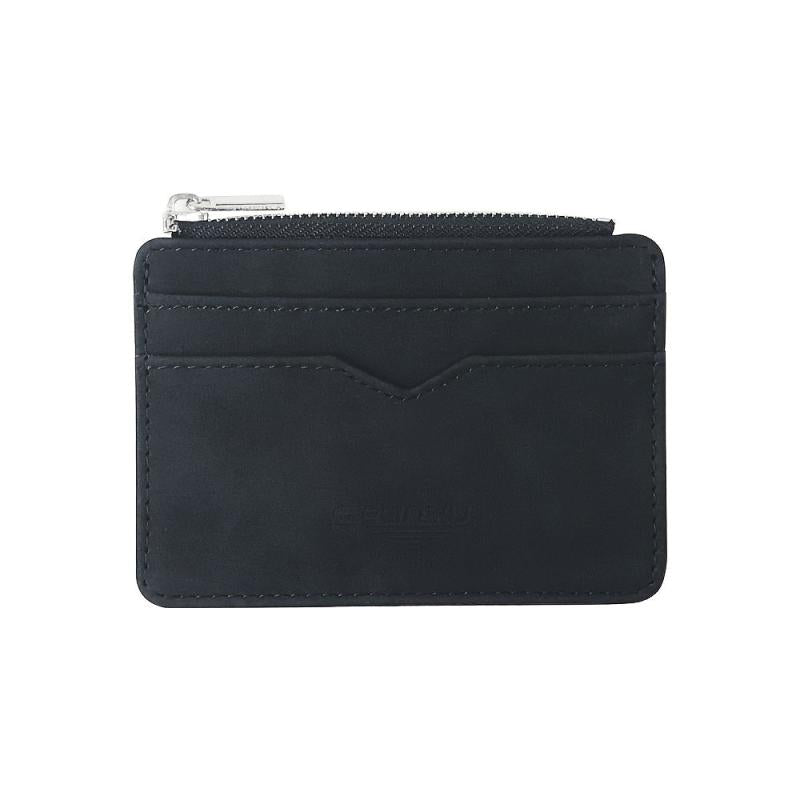 Men's Frosted PU Leather Business Card Holder with Coin Purse