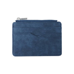 Men's Frosted PU Leather Business Card Holder with Coin Purse