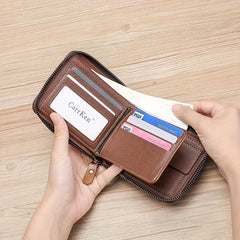 Men's Vintage Business Wallet With Zipper Coin Wallet