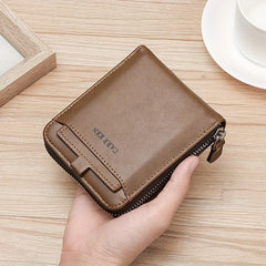 Men's Vintage Business Wallet With Zipper Coin Wallet