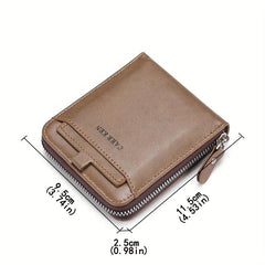 Men's Vintage Business Wallet With Zipper Coin Wallet
