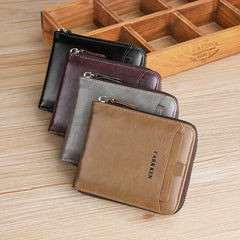 Men's Vintage Business Wallet With Zipper Coin Wallet