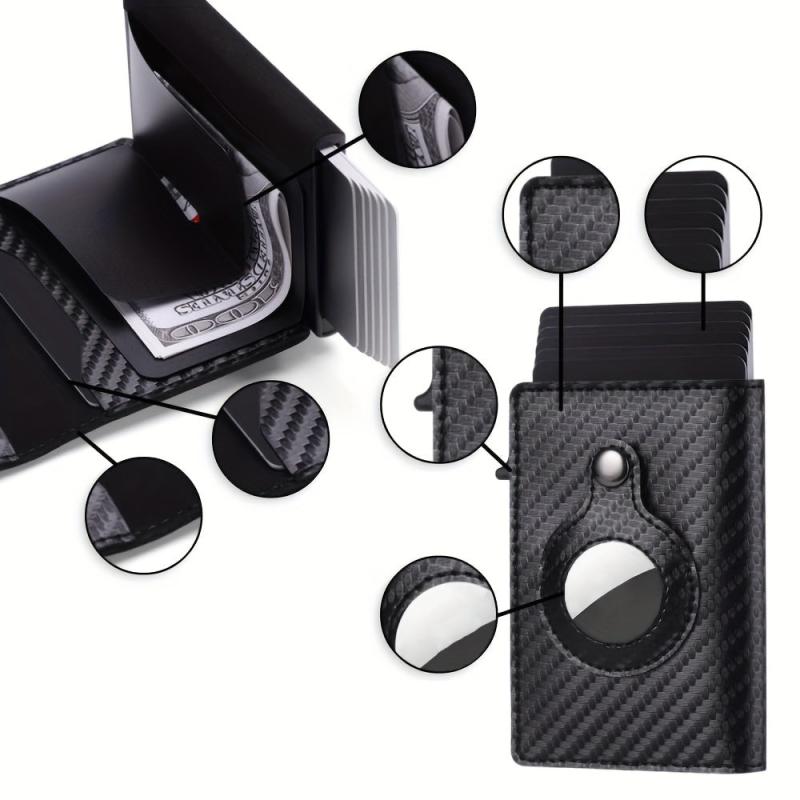 Men's RFID Blocking Card Holder Pop Up Card Holder Tracker Slim Wallet