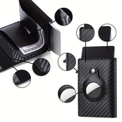 Men's RFID Blocking Card Holder Pop Up Card Holder Tracker Slim Wallet
