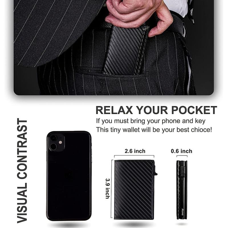 Anti theft Bullet Card Holder Wallet with Airtag Tracker