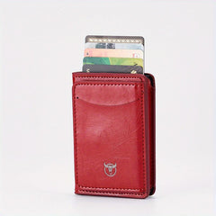 Men's Casual Leather Card Bag Large Capacity Coin Card Holder