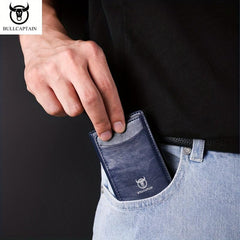 Men's Casual Leather Card Bag Large Capacity Coin Card Holder