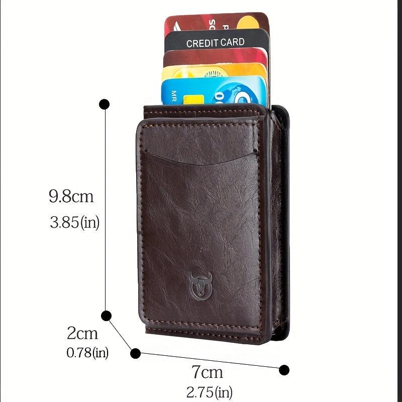 Men's Casual Leather Card Bag Large Capacity Coin Card Holder