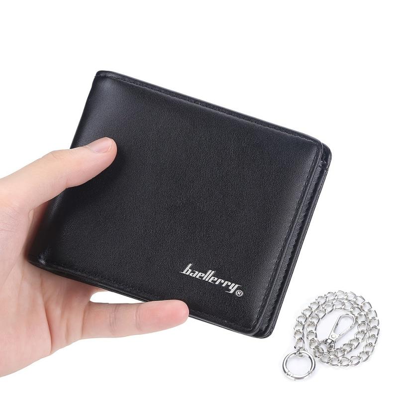 Men's Bifold Wallet With Chain Leather Wallet