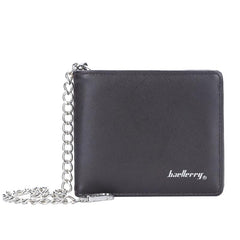 Men's Bifold Wallet With Chain Leather Wallet