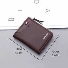 Men's Short Card Slot Wallet Zipper Bag