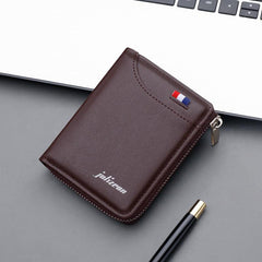 Men's Short Card Slot Wallet Zipper Bag