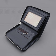 Men's Short Card Slot Wallet Zipper Bag