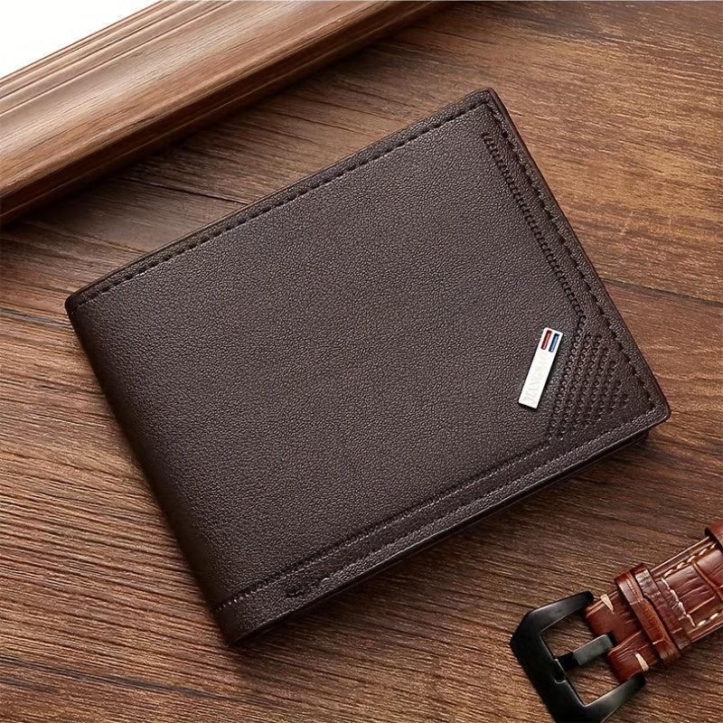 Men's PU Leather Bifold Wallet Card Slots Gift For Men