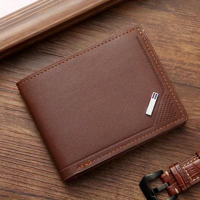 Men's PU Leather Bifold Wallet Card Slots Gift For Men