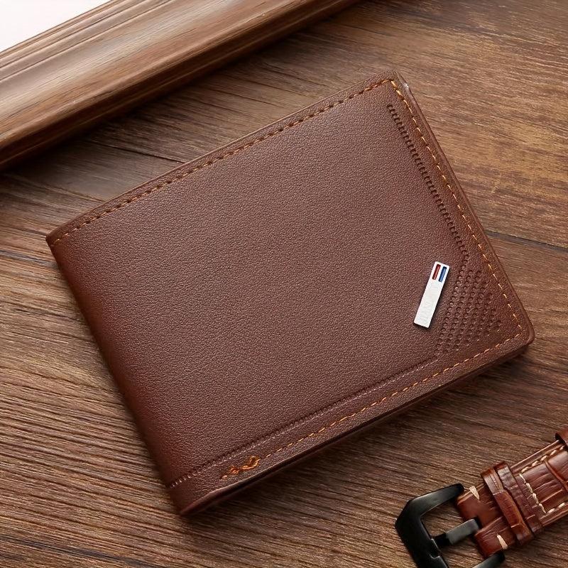 Men's PU Leather Bifold Wallet Card Slots Gift For Men