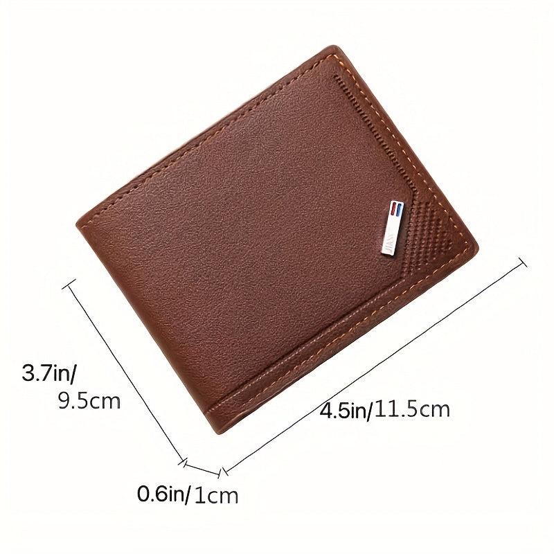 Men's PU Leather Bifold Wallet Card Slots Gift For Men
