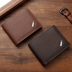 Men's PU Leather Bifold Wallet Card Slots Gift For Men